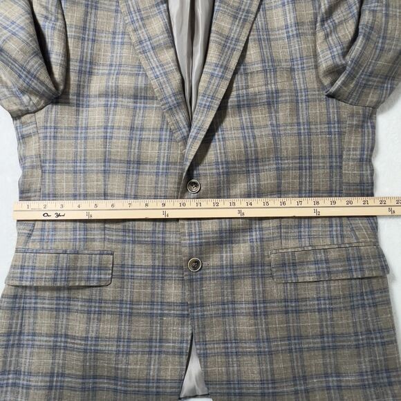 TailoRed Loro Piana Blazer Mens Sz 44R Plaid 2 Button Silk Wool Linen Blend - Picture 14 of 16